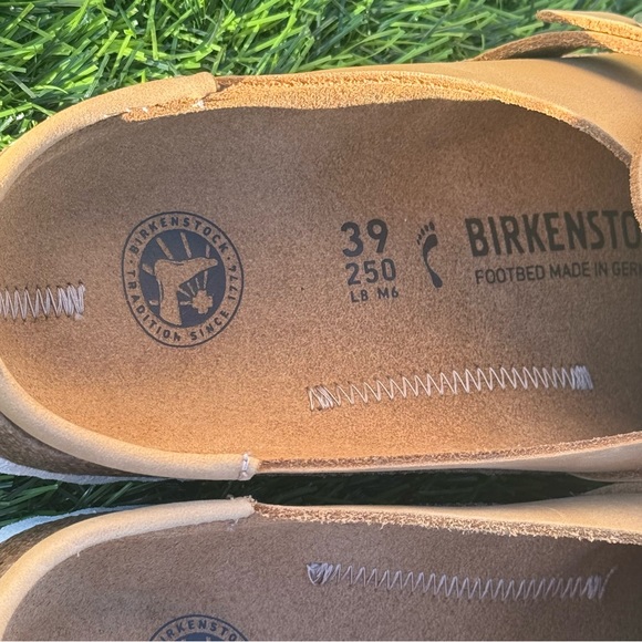 Birkenstock Buckley Beige/Tan Nubuck Leather Footbed Slip On Clogs Size 8 Or 39 - Picture 5 of 12